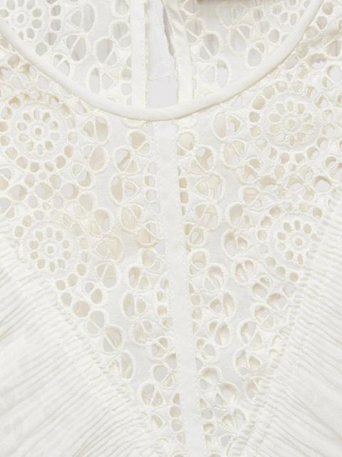 SANDRO pre-owned ruffled broderie-anglaise blouse - White - zdjęcie produktu nr 2