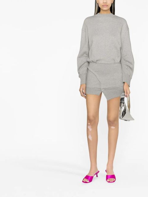 The Attico gathered-sleeve sweatshirt minidress - Grey - zdjęcie produktu nr 2