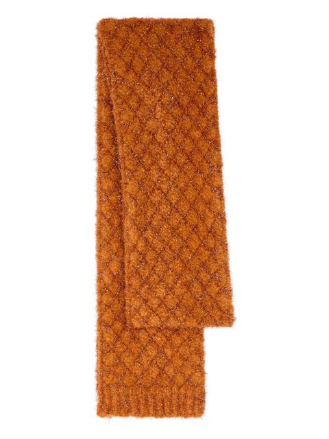 DRIES VAN NOTEN metallized knitted scarf - Orange - zdjęcie produktu nr 1