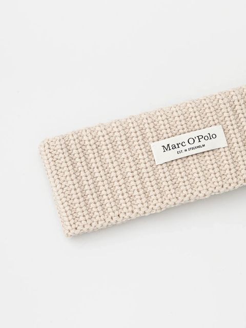 Marc O'Polo opaska na głowę wełniana kolor beżowy 509517901043 - zdjęcie produktu nr 2