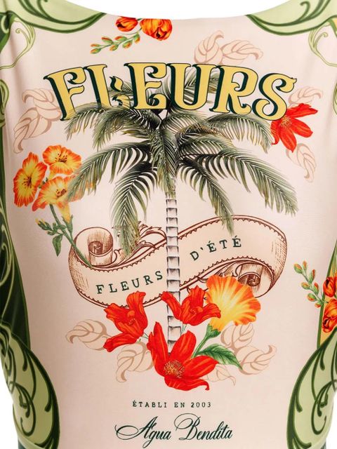 Agua By Agua Bendita floral-print swimsuit - Neutrals