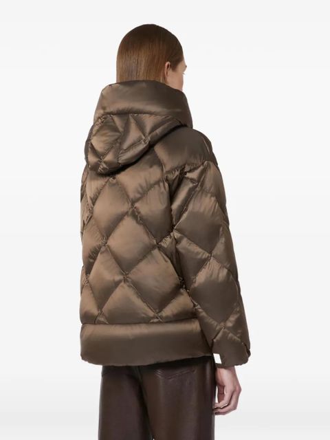 Max Mara quilted hooded puffer jacket - Brown