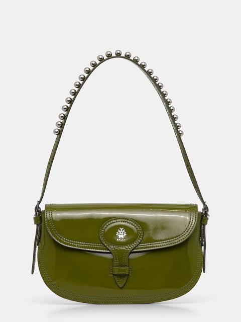 Bally torebka skórzana kolor zielony WAS045 - zdjęcie produktu nr 1