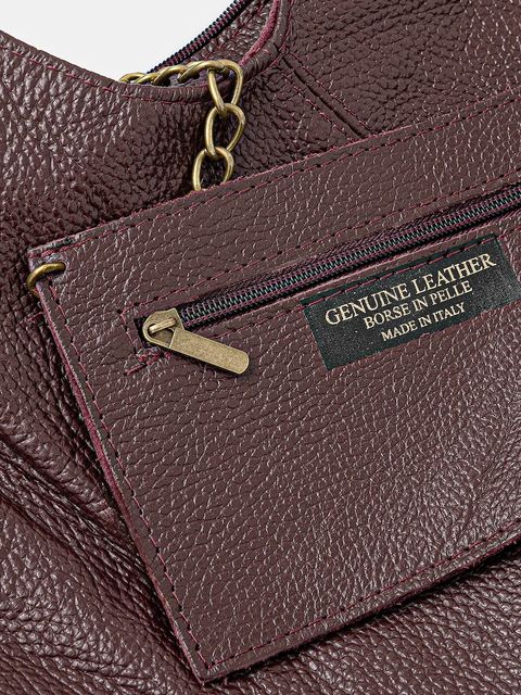 Answear.LAB torebka skórzana kolor bordowy