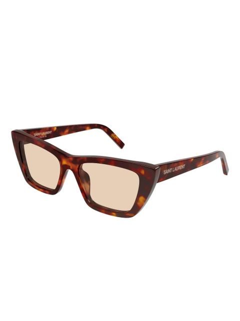 Saint Laurent Eyewear geometric-frame sunglasses - Brown - zdjęcie produktu nr 2