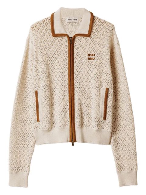 Miu Miu crochet workmanship cardigan - Neutrals - zdjęcie produktu nr 1
