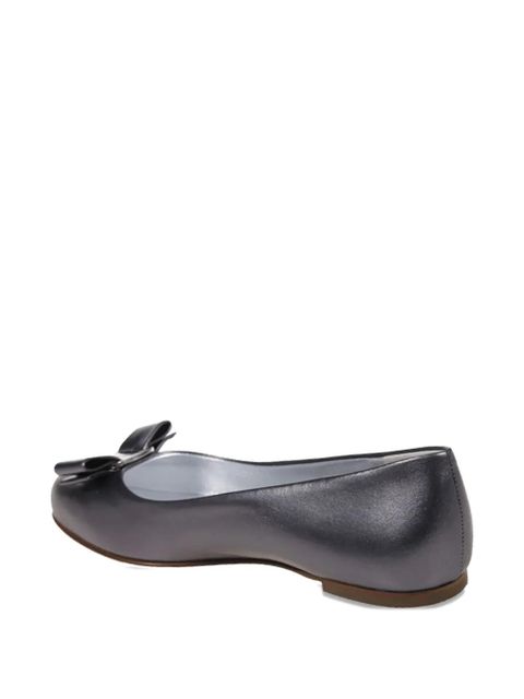 Ferragamo bow-detail ballerina shoes - Grey