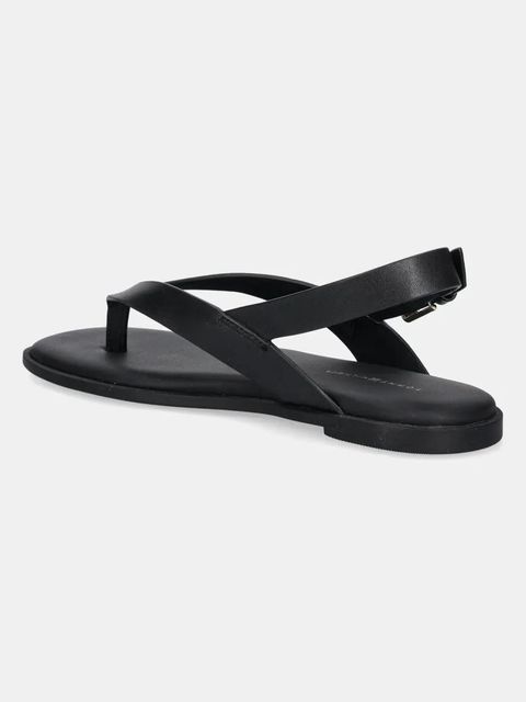 Tommy Hilfiger sandały skórzane COLOR BLOCK THONG FLAT SANDAL damskie kolor czarny FW0FW08883