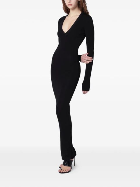 ENTIRE STUDIOS long-sleeve V-neck maxi dress - Black - zdjęcie produktu nr 2