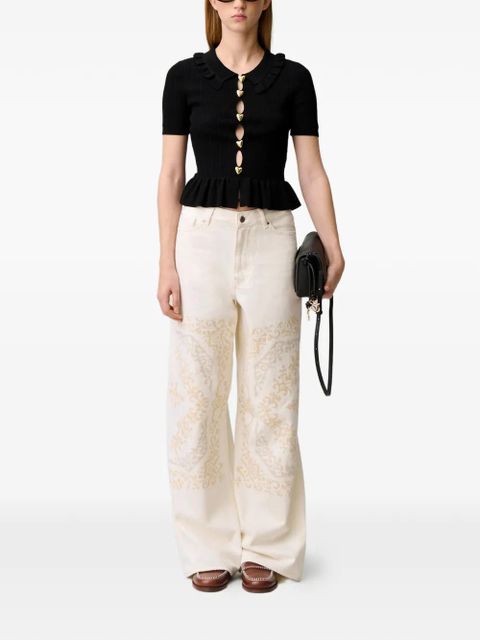 Claudie Pierlot ruffled heart button top - Black - zdjęcie produktu nr 2