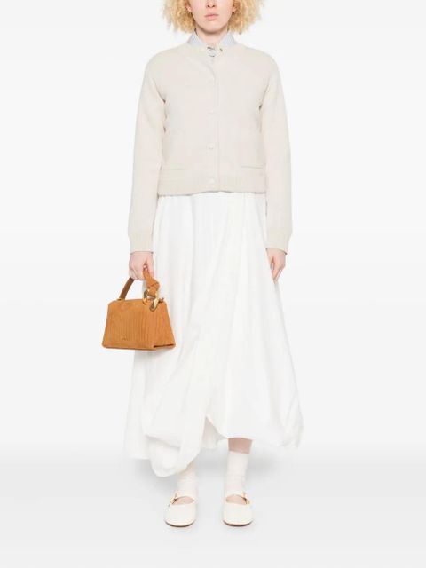 Moncler patch-logo button-fastening cardigan - Neutrals - zdjęcie produktu nr 2