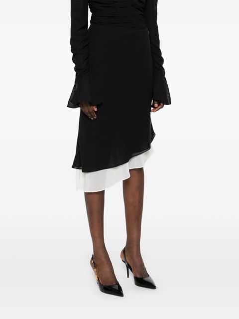 ROTATE BIRGER CHRISTENSEN two-layer chiffon midi skirt - Black - zdjęcie produktu nr 2