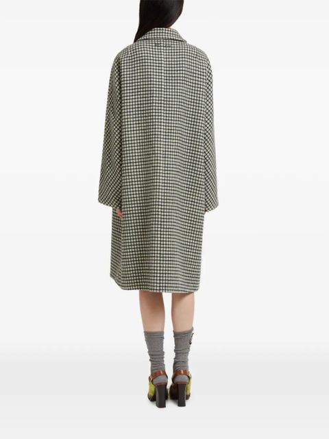 Marni collared checked coat - White
