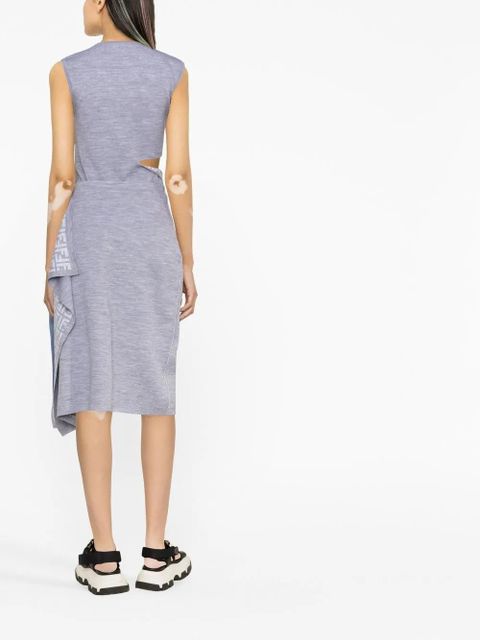 FENDI asymmetric knitted wrap skirt - Grey