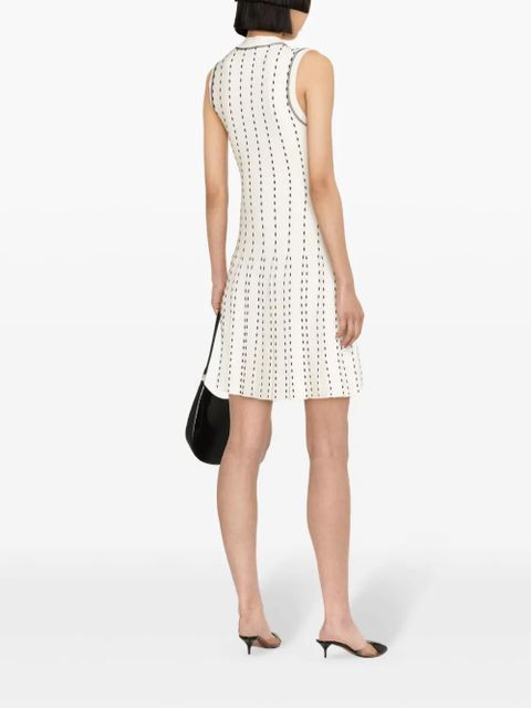 Simkhai contrast-stitch pleated minidress - White