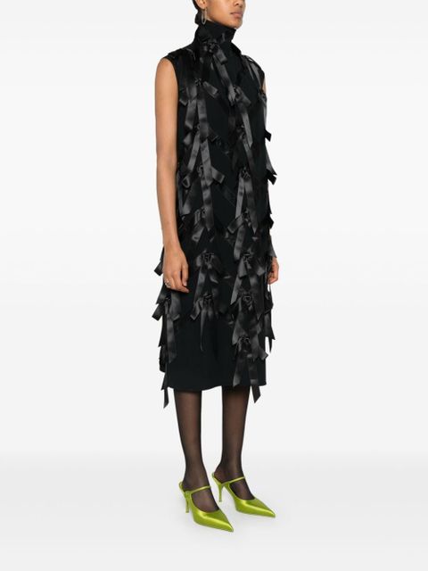Prada bow-appliqué midi dress - Black