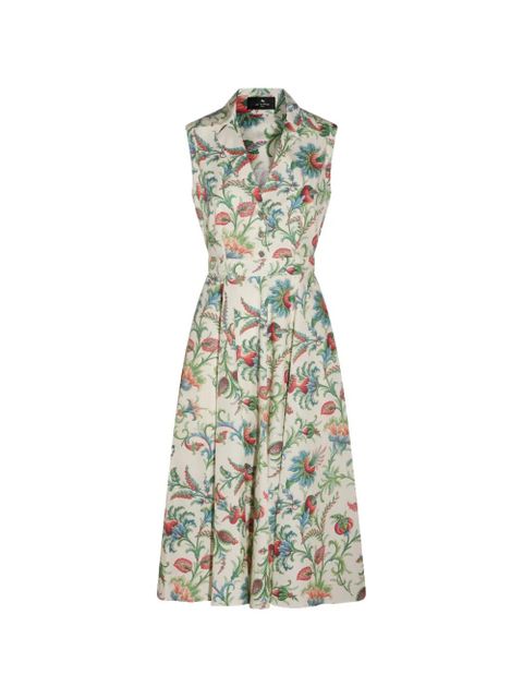 ETRO floral V-neck midi dress - Neutrals - zdjęcie produktu nr 1