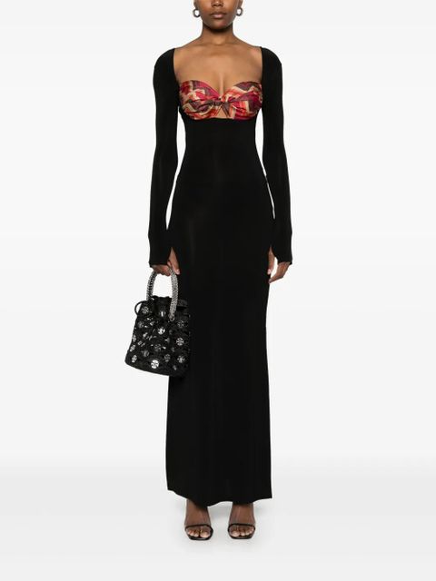 Marine Serre scarf-detailing maxi dress - Black