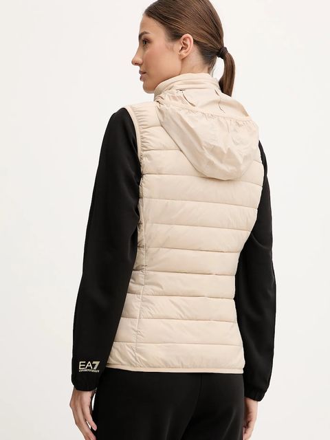 EA7 Emporio Armani bezrękawnik kolor beżowy przejściowy AF12477.7W000472