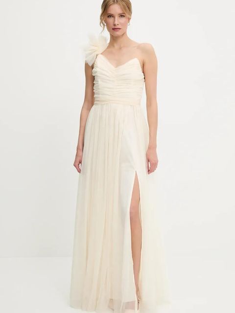 Answear.LAB sukienka kolor beżowy maxi rozkloszowana - zdjęcie produktu nr 1