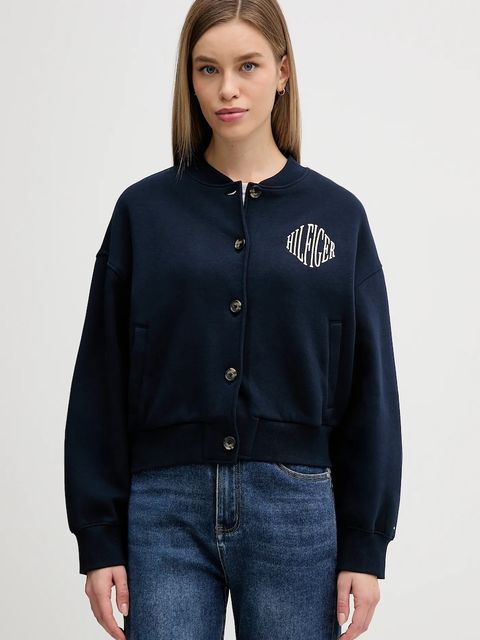 Tommy Hilfiger bluza damska kolor granatowy z aplikacją WW0WW47847 - zdjęcie produktu nr 1