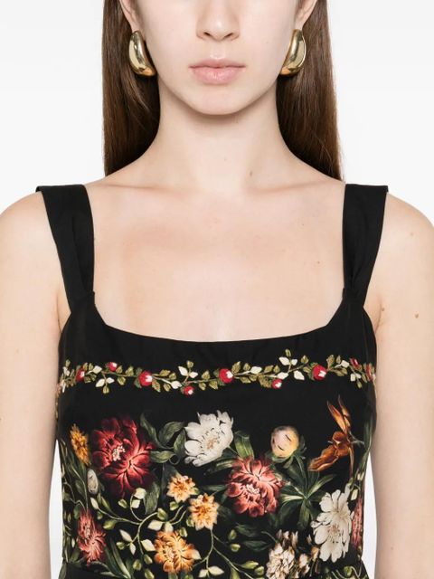 Agua By Agua Bendita Alcaparra Paramo strappy floral dress - Black