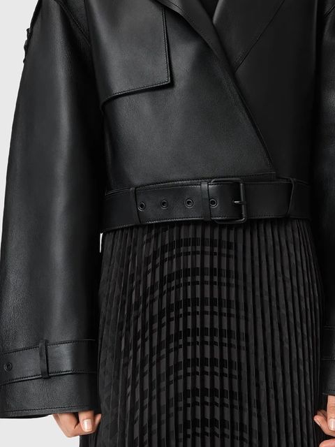 AllSaints kurtka skórzana OPHELIA damska kolor czarny przejściowa oversize W045LB