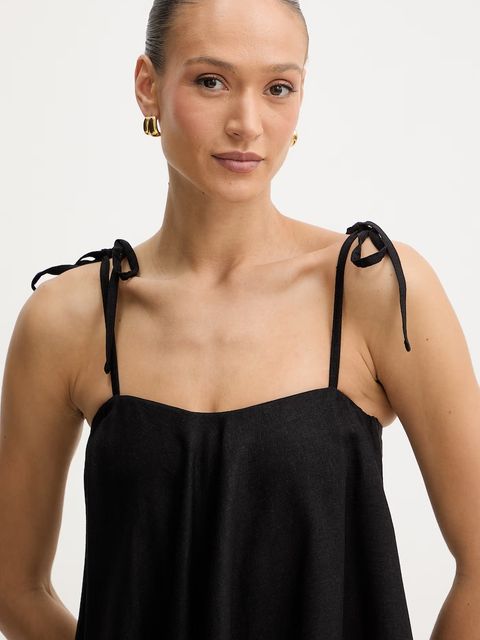 Twinset sukienka z dodatkiem lnu