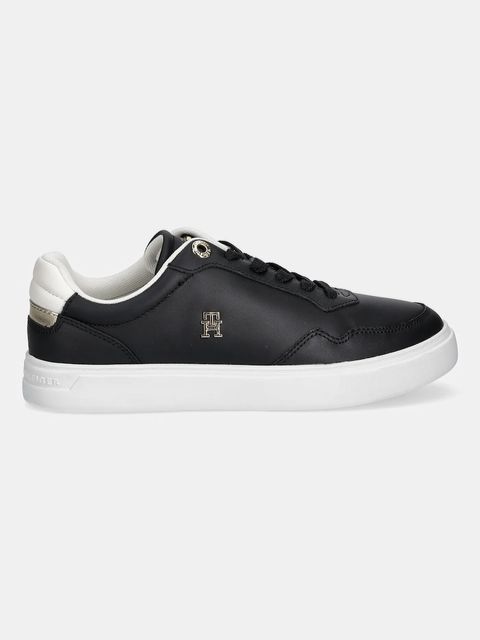 Tommy Hilfiger sneakersy skórzane ESSENTIAL ELEVATED COURT SNEAKER damskie kolor czarny FW0FW08680