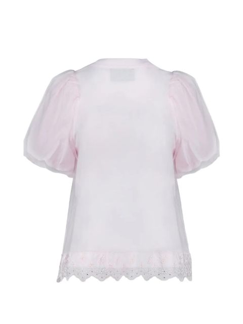 Simone Rocha puff-sleeve lace T-shirt - Pink - zdjęcie produktu nr 2