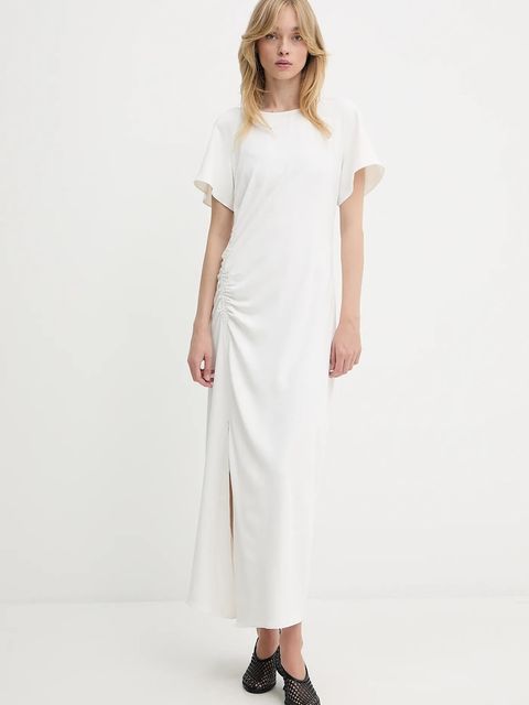 Samsoe Samsoe sukienka SAALBERO kolor beżowy maxi prosta F25200100 - zdjęcie produktu nr 2