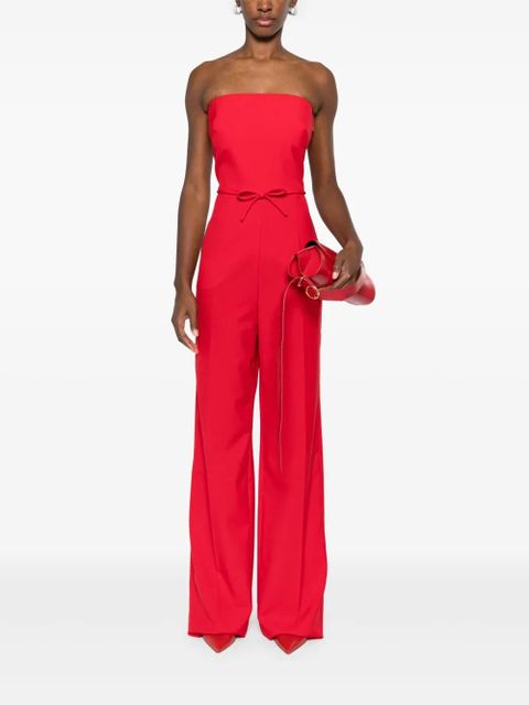 Valentino Garavani strapless straight-leg wool jumpsuit - Red