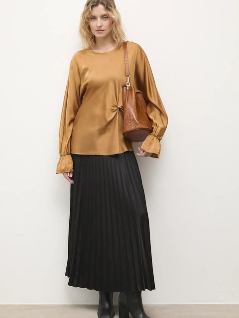 Answear.LAB bluzka damska kolor brązowy gładka - zdjęcie produktu nr 1