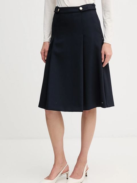 Tommy Hilfiger spódnica kolor granatowy midi rozkloszowana WW0WW48263 - zdjęcie produktu nr 1