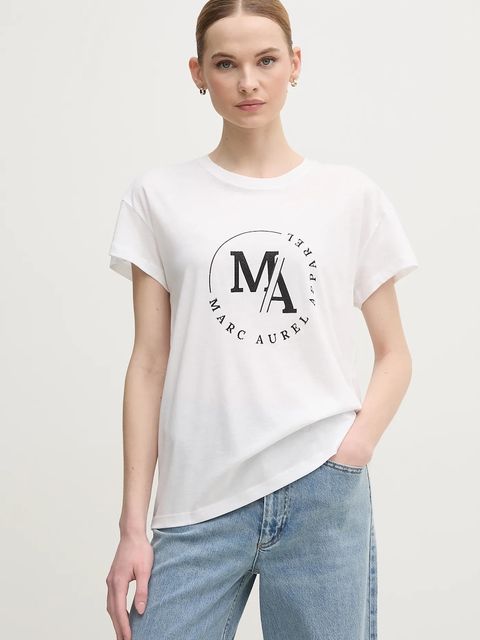 Marc Aurel t-shirt damski kolor biały 7635-7000-73814 - zdjęcie produktu nr 1