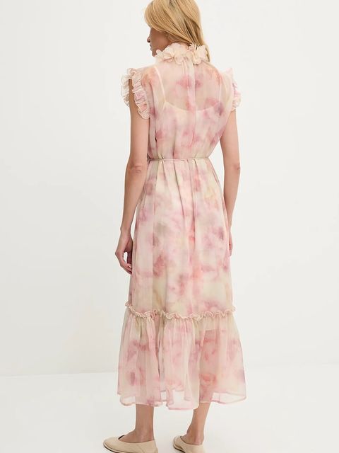 Answear.LAB sukienka kolor beżowy maxi prosta