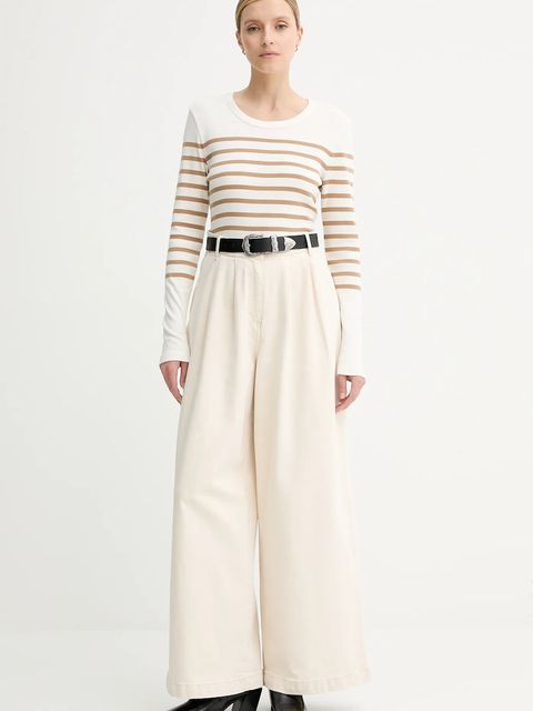 Marc O'Polo longsleeve bawełniany kolor beżowy 508207452151