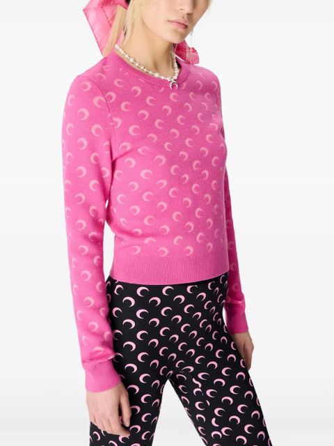 Marine Serre crew-neck sweater - Pink