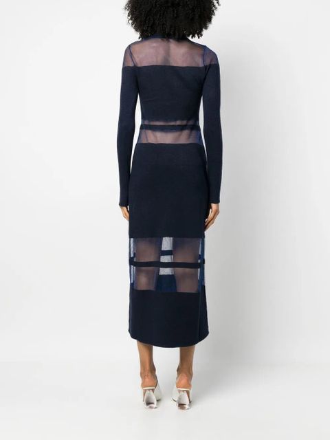 Cult Gaia panelled high neck maxi dress - Blue