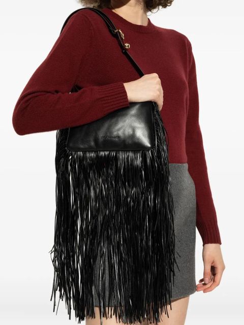 Sportmax fringed leather shoulder bag - Black - zdjęcie produktu nr 2