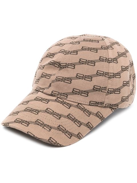 Balenciaga monogram-print cap - Neutrals