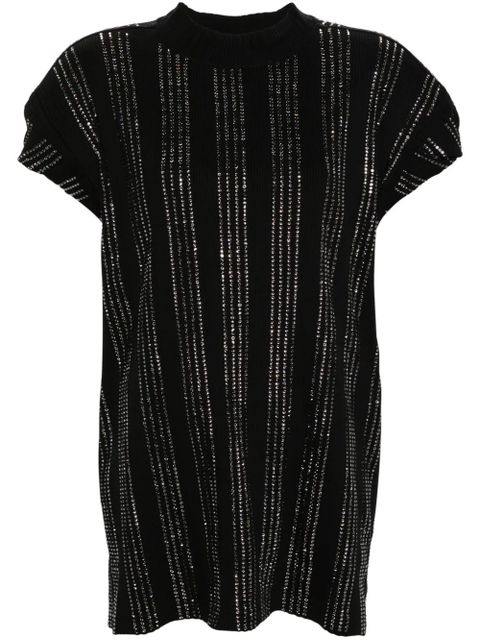 The Attico Laurie crystal-embellished T-shirt - Black - zdjęcie produktu nr 1