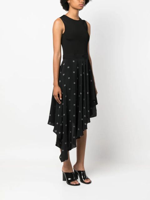 Givenchy 4G-motif asymmetric-hem dress - Black