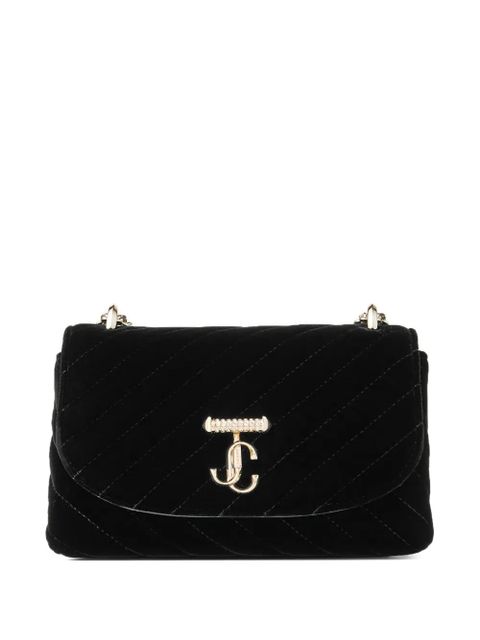 Jimmy Choo small Curve velvet cross body bag - Black - zdjęcie produktu nr 1