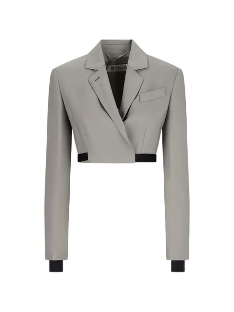 Max Mara cropped notched-lapel jacket - Grey - zdjęcie produktu nr 1