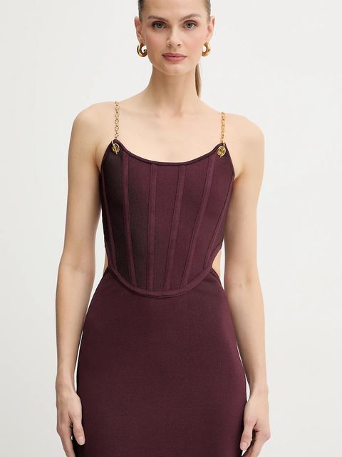 Marciano by Guess sukienka AISHA kolor bordowy maxi dopasowana 5BGK10 5036Z