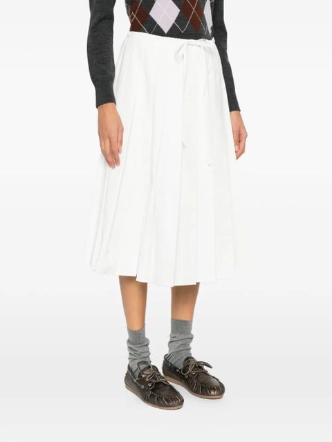 Prada pleated drawstring skirt - White