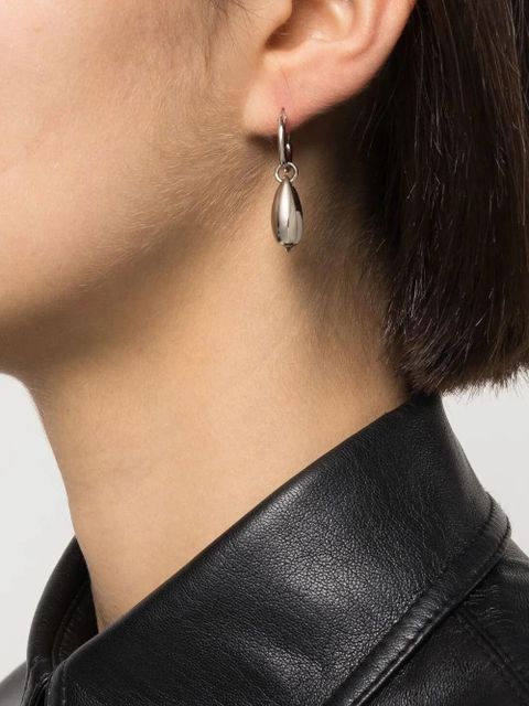LEMAIRE metallic-charm hoop earrings - Silver - zdjęcie produktu nr 2