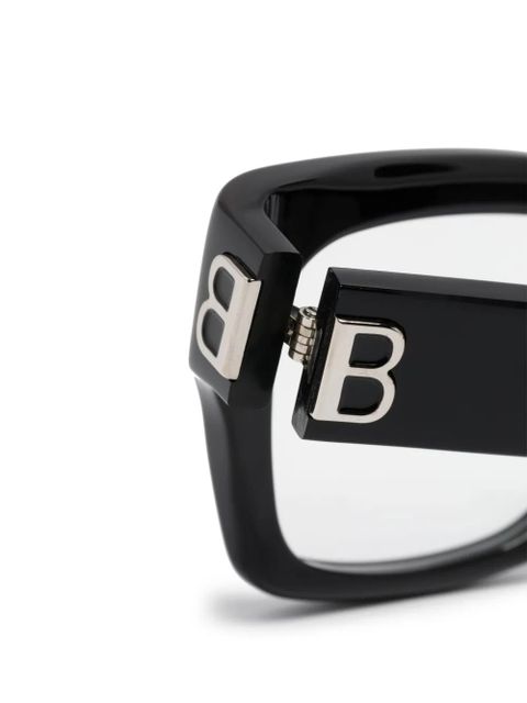 Balenciaga Eyewear logo-plaque square-lenses glasses - Black