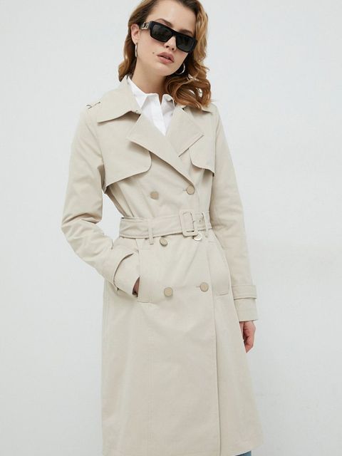 Guess trencz damski kolor beżowy przejściowy - zdjęcie produktu nr 1